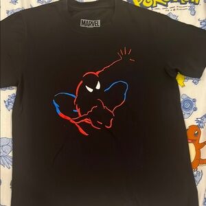 Universal Studios- Marvel Black Tee with Red and Blue Spider-Man Design